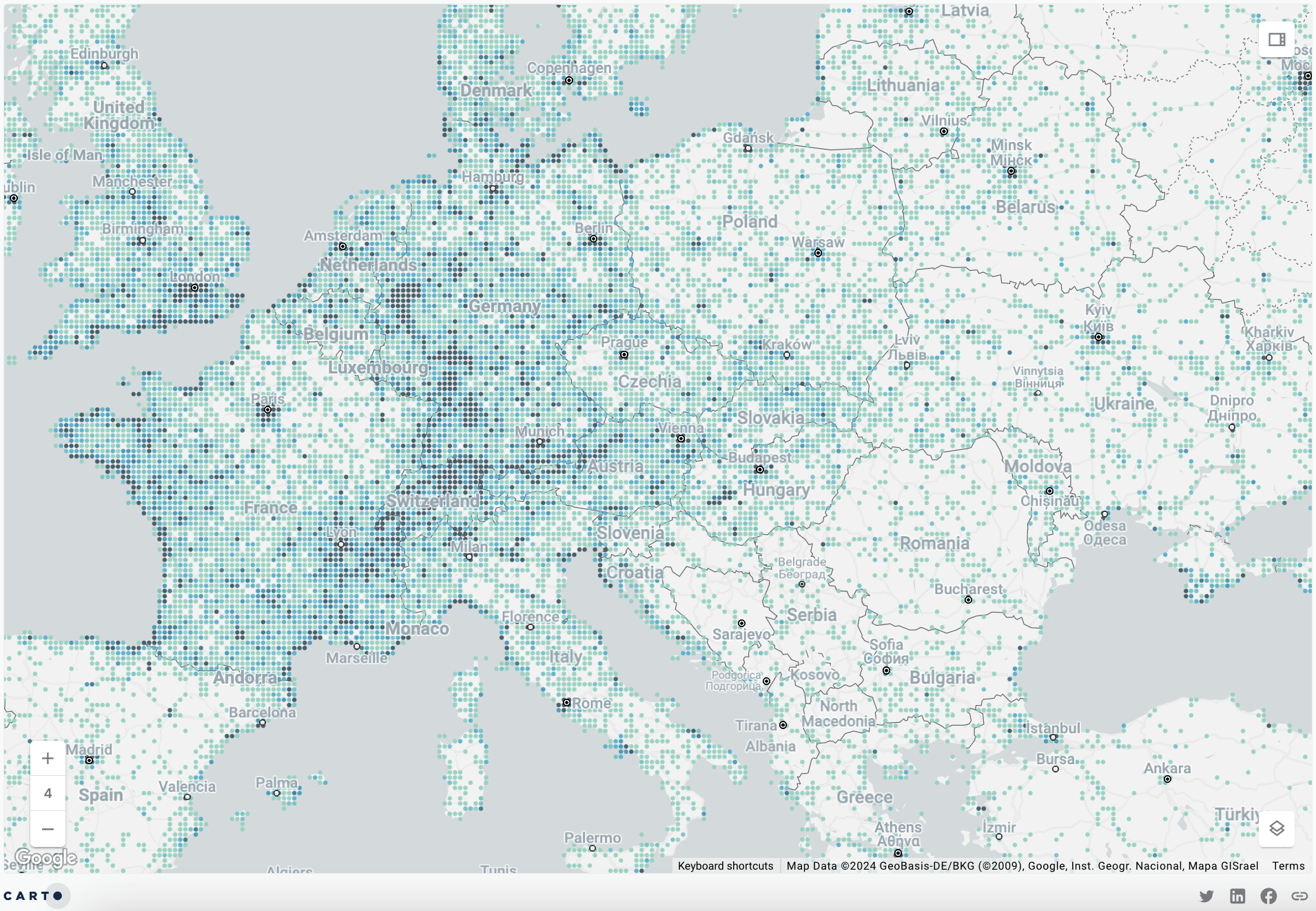 Check out this interactive map using aggregation tilesets